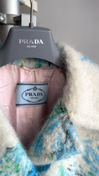 Prada Fall 2017 Runway Blue and Ivory Mohair Coat - IT46 / 10