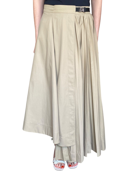 Dior Beige Pleated Cargo Maxi Wrap Skirt - 8