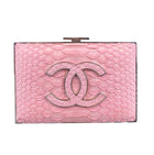 Chanel Pink Python CC Box Clutch Bag