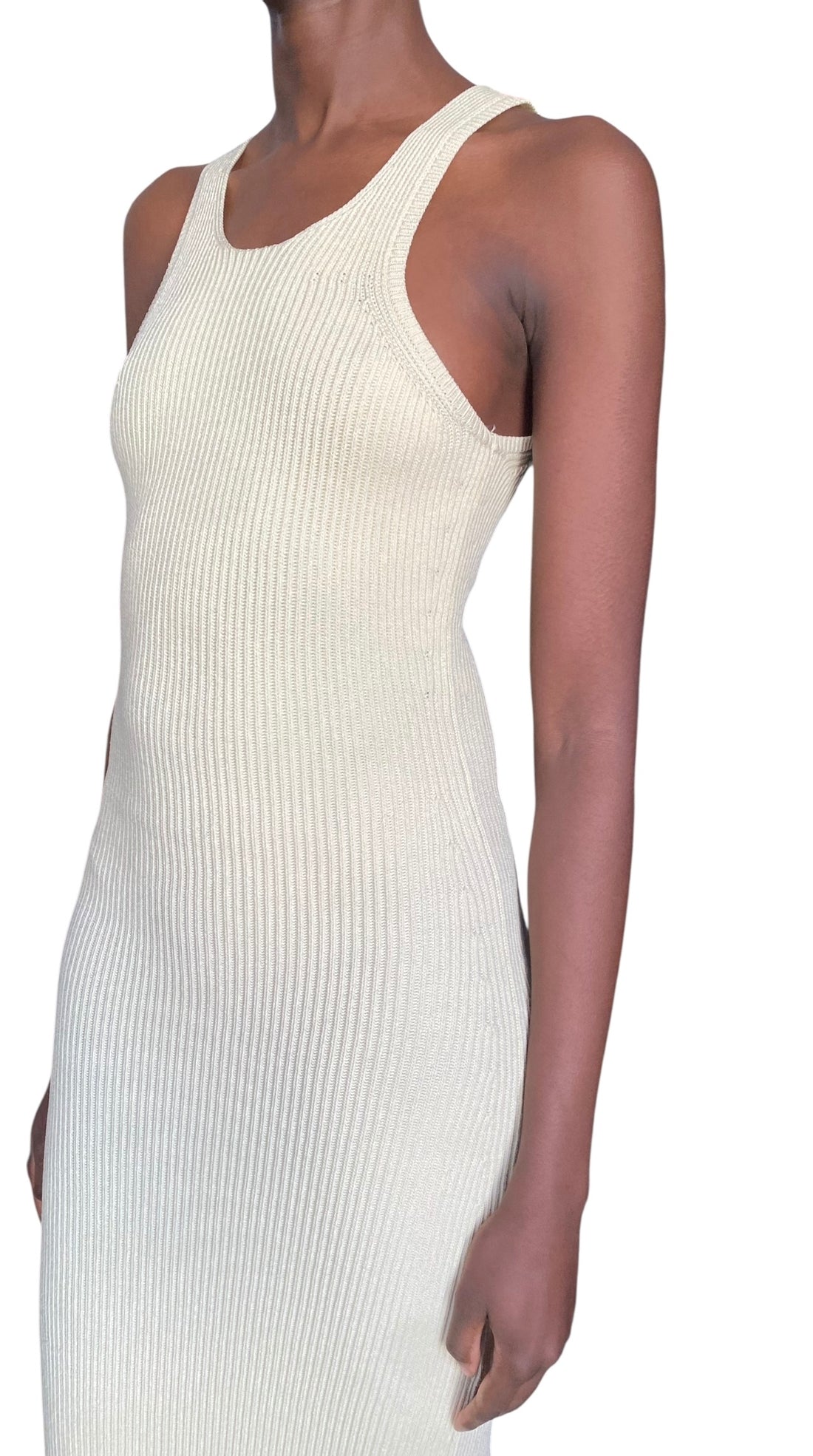 Toteme Beige Seamless Rib Knit Tank Maxi Dress - XS / US 0-2