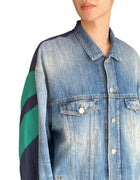 Balenciaga Blue & Green Combo Denim Jacket - L