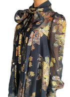 Saint Laurent Black Floral Silk Jacquard Mini Flared Dress - 40 / US 4