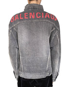 Balenciaga Grey & Red Logo Printed Jacket - 36 / US 4