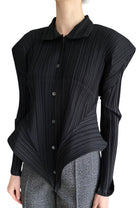 Issey Miyake Black Pleated Structured Shirt - M / US 6
