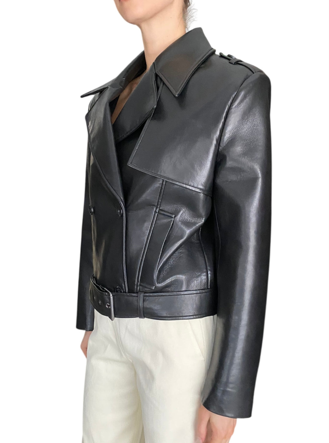 Anine Bing Black Greer Leather Moto Jacket - S / US 4-6