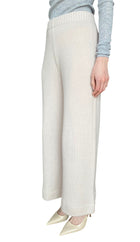 Iris Von Arnim Beige Cashmere Wide Leg Trousers - S / US 4-6