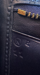 Hermes Vintage 1984 Midnight Navy Box Leather H Annie Clutch Bag with Strap 24cm