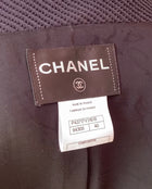 Chanel 2012 Black Striped Pearl Chain Jacket - 40