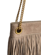 Saint Laurent Brown Suede Fringe Grace Bag
