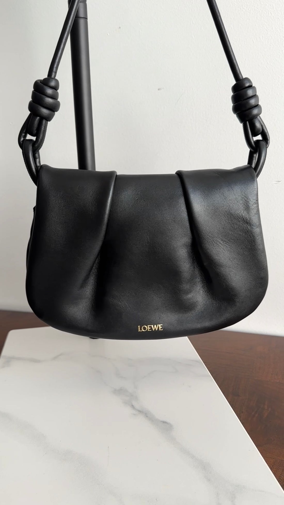 Loewe Black Leather Paseo Satchel Bag