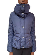 Weekend Max Mara Navy High Collar Puffer Jacket - 44 / US 10