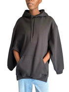 Balenciaga Black Zip Sleeve Hoodie - XS