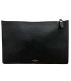 Valentino Black Leather VLTN Flat Pouch