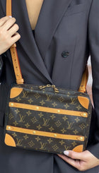 Louis Vuitton Brown Men's 2019 LV Monogram Coated Canvas Soft Trunk Messenger Bag