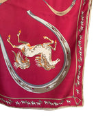 Emilio Pucci Red Vintage Horses Print Silk Scarf 90cm