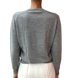 Brunello Cucinelli Grey Wool & Cashmere V-Neck Sweater - 48 / US 6-8