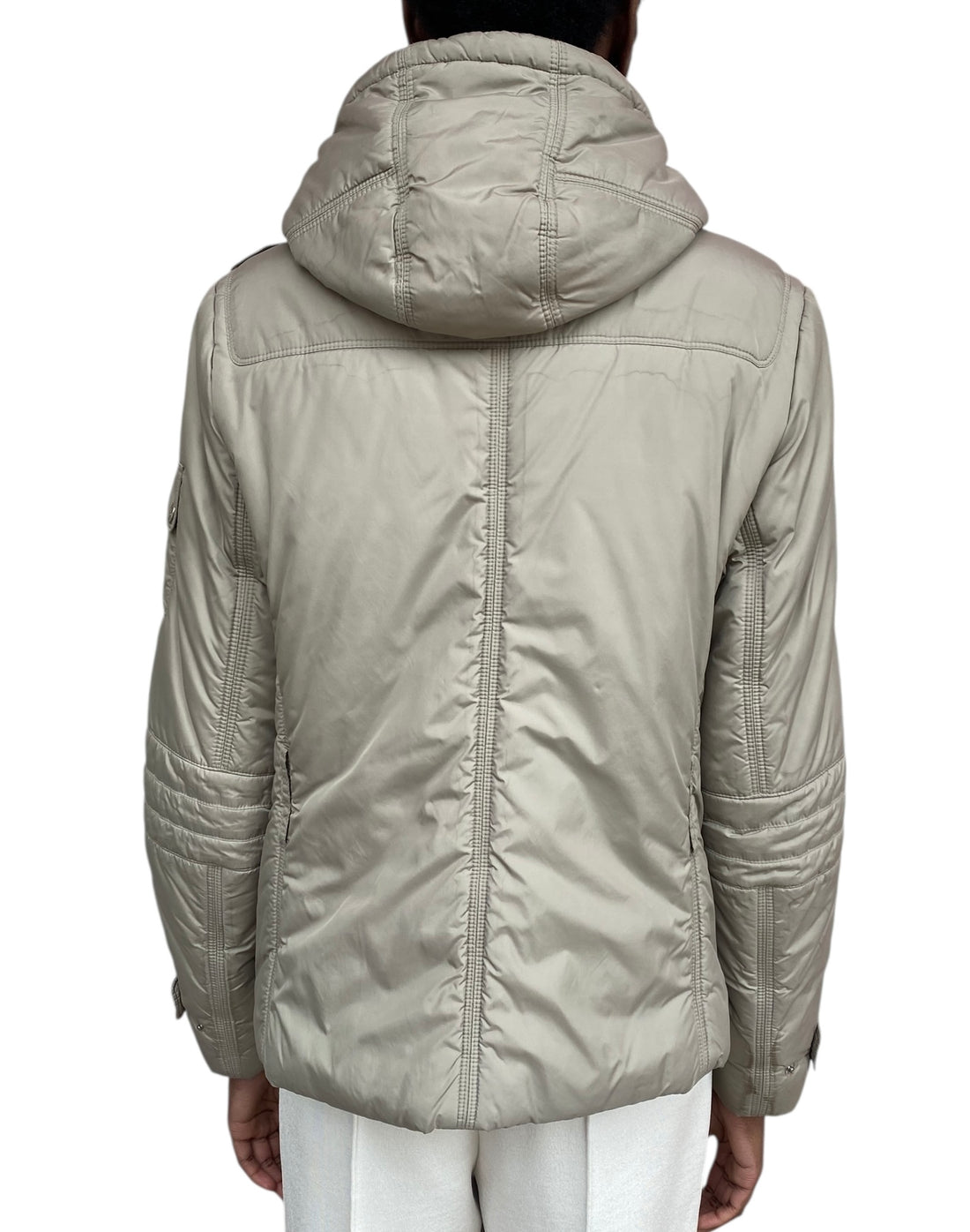 Burberry Beige Hooded Puffer Jacket - L / US 6-8