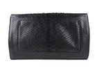 Calvin Klein Collection Black Python Exotic Leather Chain Flap Bag