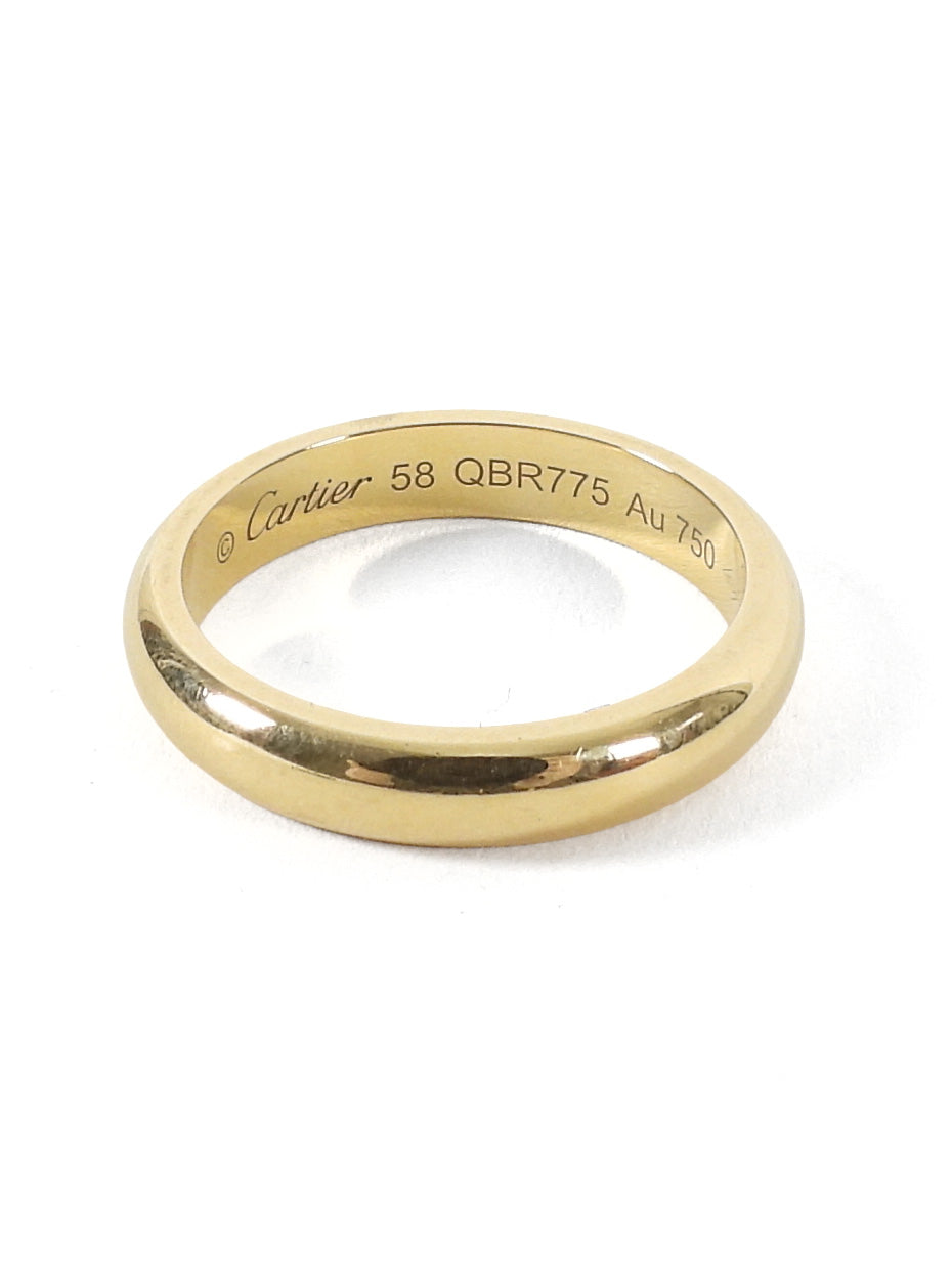 Cartier 18K Yellow Gold 4mm 1895 Wedding Band - 58
