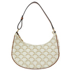 Celine Brown White Ava Medium Triomphe Coated Canvas Shoulder Bag