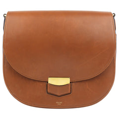 Celine Brown Smooth Leather Medium Trotteur Crossbody Shoulder