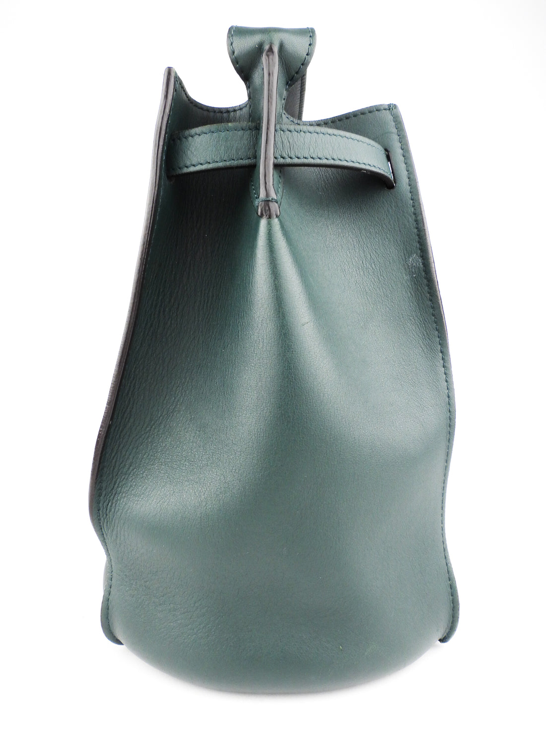 Celine Green Smooth Leather Belted Big Bag Nano Bucket Bag I