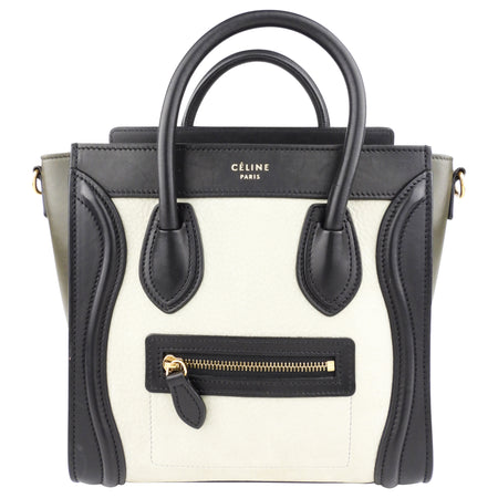 Celine Tri-Color Leather Nano Luggage Two Way Bag