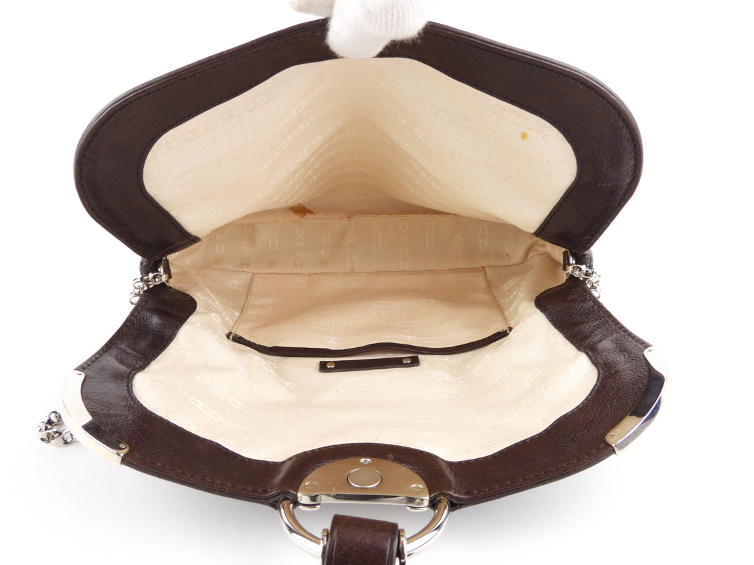 Celine Vintage Brown Leather Daydream Chain Bag