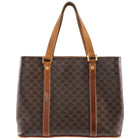 Celine Vintage Brown Macadame Coated Canvas Tote