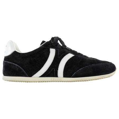 Celine Jogger with Triomphe Black and White Suede Low Top Sneakers - 37
