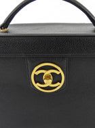 Chanel Black GHW Vintage Grained Leather CC Vintage Box Vanity Bag