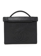 Chanel Black GHW Vintage Grained Leather CC Vintage Box Vanity Bag
