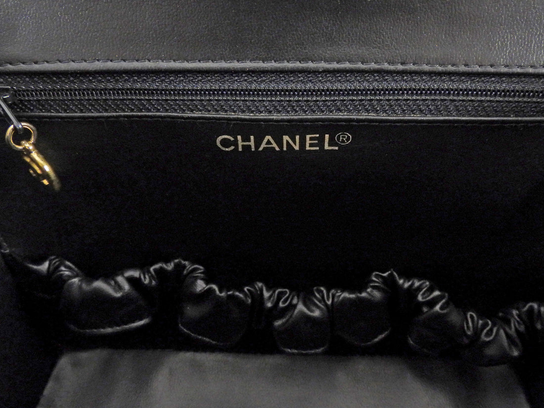 Chanel Black GHW Vintage Grained Leather CC Vintage Box Vanity Bag