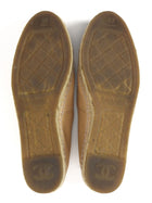 Chanel Beige and Black Leather CC Cap Toe Espadrilles - 37