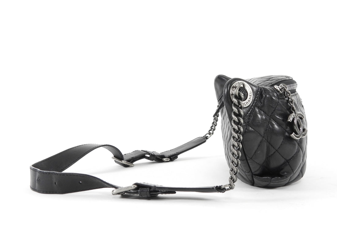 Chanel Black Quilted Lambskin Banane Waist Bag Fanny Pack