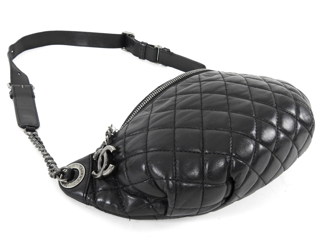 Chanel Black Quilted Lambskin Banane Waist Bag Fanny Pack