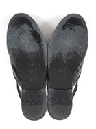 Chanel Black 26P Glossed Leather Slingback Loafers - 38.5