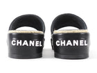 Chanel Black and White Quilted Leather CC Platform Slide Sandals - 37