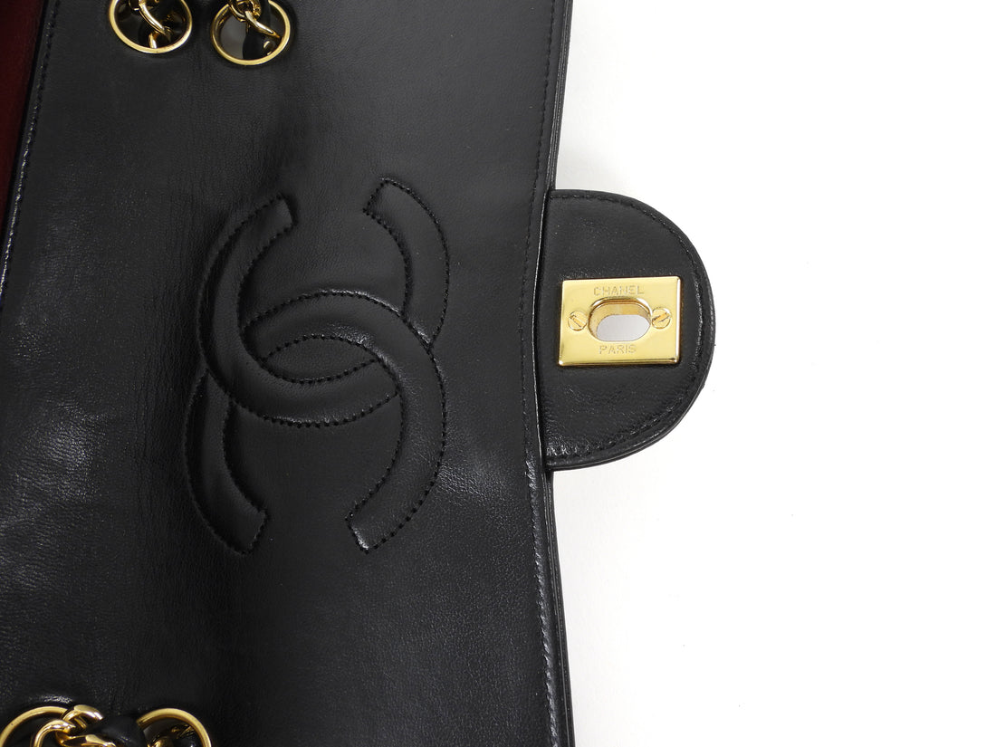 Chanel Black Vintage 1989 CC Medium Quilted Flap Bag