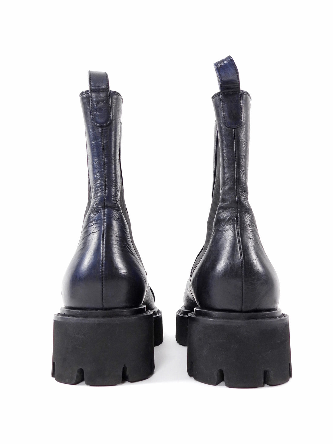 Chanel Black 20C Aged Leather CC Cap Toe Chelsea Boots - 37.5 (Fits 7)