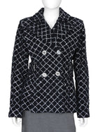 Chanel Black White 2019 C La Pausa Button Diamond Tweed Jacket-  FR 40 / 8 / M