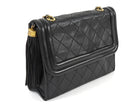 Chanel Black 2006 Vintage Quilted Lambskin Tassel Flap Chain Bag