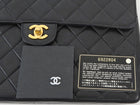 Chanel Black 2000-2002 Vintage Quilted Leather Jumbo Single Flap Chain Bag GHW