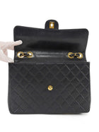 Chanel Black 2000-2002 Vintage Quilted Leather Jumbo Single Flap Chain Bag GHW