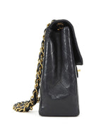 Chanel Black 2000-2002 Vintage Quilted Leather Jumbo Single Flap Chain Bag GHW