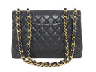 Chanel Black 2000-2002 Vintage Quilted Leather Jumbo Single Flap Chain Bag GHW
