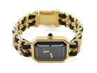 Chanel Black Gold Vintage 1987 Premiere 20mm Watch Chain Link Bracelet - M