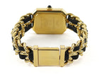 Chanel Black Gold Vintage 1987 Premiere 20mm Watch Chain Link Bracelet - M