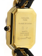 Chanel Black Gold Vintage 1987 Premiere 20mm Watch Chain Link Bracelet - M