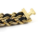Chanel Black Gold Vintage 1987 Premiere 20mm Watch Chain Link Bracelet - M